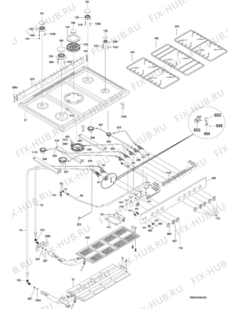 Взрыв-схема плиты (духовки) Electrolux EKG90315X - Схема узла Section 1